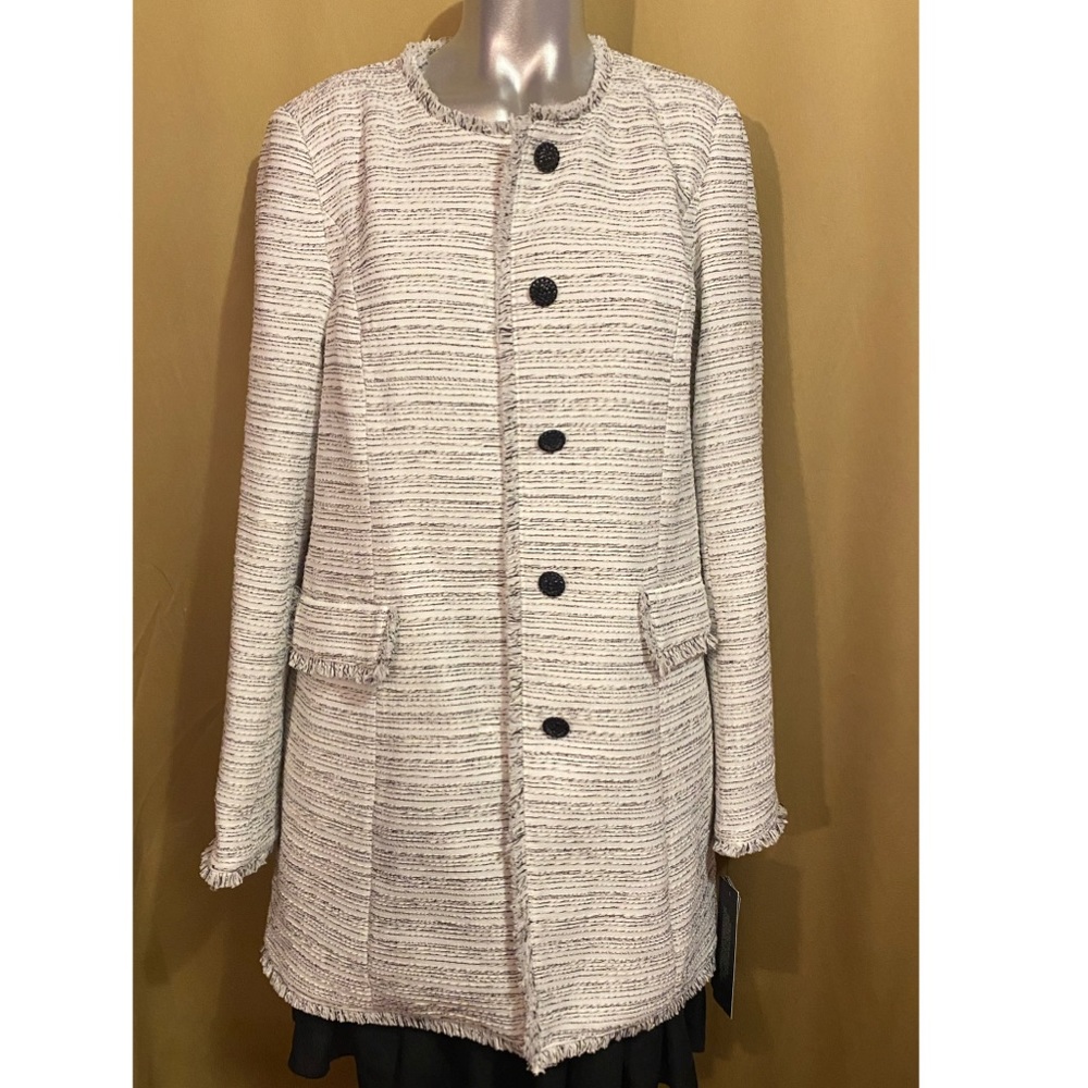 Karl Lagerfeld White & Black Tweed Jacket Blazer